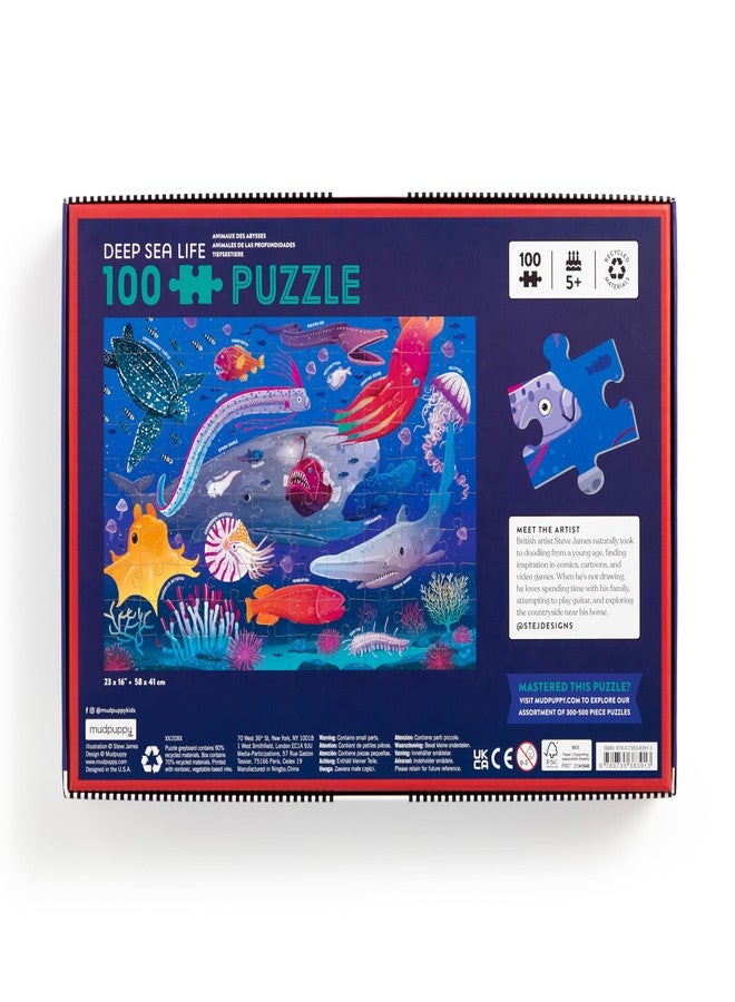 Mudpuppy Deep Sea – 100 Piece Jigsaw Puzzle with Colorful and Fun Illustrations of Ocean Creatures for Children Ages 5 and Up - Image 3