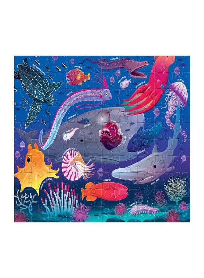 Mudpuppy Deep Sea – 100 Piece Jigsaw Puzzle with Colorful and Fun Illustrations of Ocean Creatures for Children Ages 5 and Up - Image 4