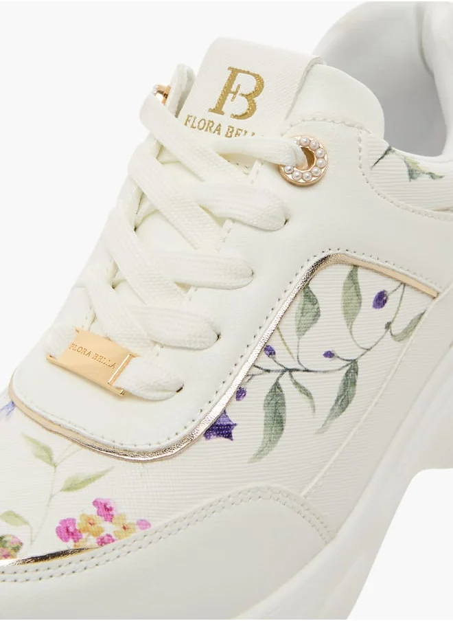فلورا بيلا من شو إكسبرس Women Floral Print Sneakers with Lace-Up Closure