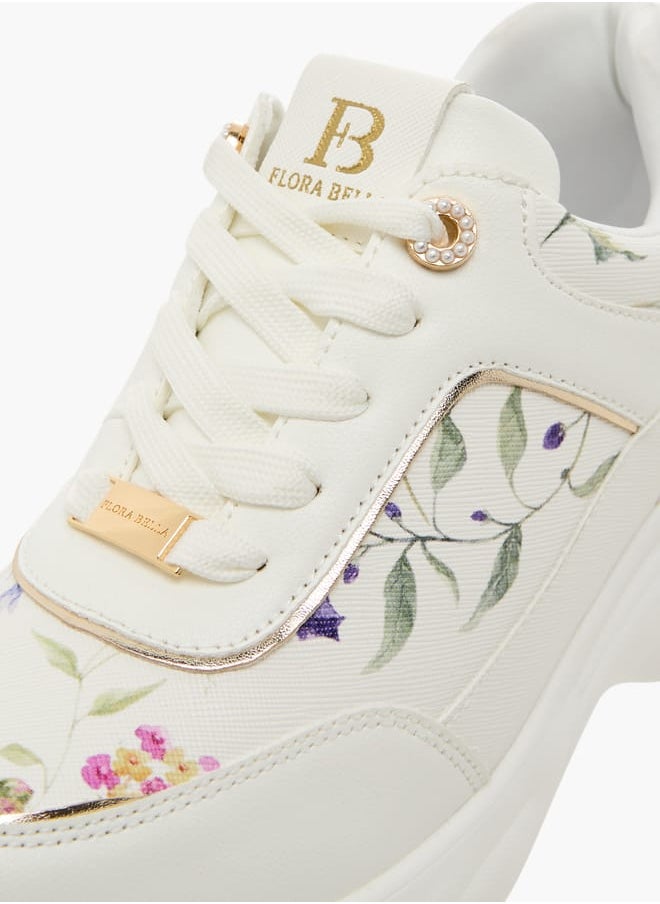 Flora Bella By Shoexpress - Women Floral Print Sneakers with Lace-Up Closure - Image 1