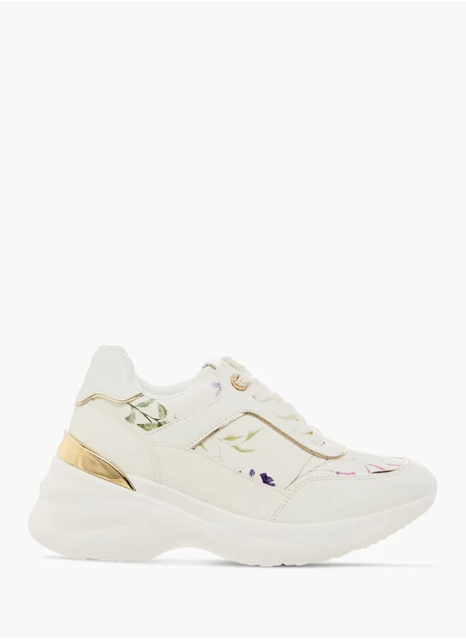 فلورا بيلا من شو إكسبرس Women Floral Print Sneakers with Lace-Up Closure