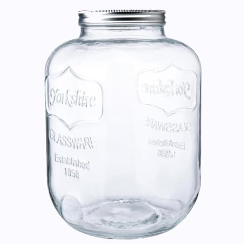 CATPOWER 2 Gallons X-Large Glass Jar With Mouth Canning Jar Kitchen Storage Jar Cookie Candy Penny Jar with Stainless Steel Screw Lid - Image 1