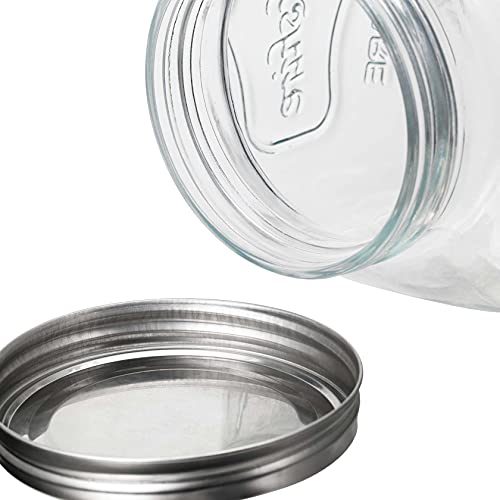 CATPOWER 2 Gallons X-Large Glass Jar With Mouth Canning Jar Kitchen Storage Jar Cookie Candy Penny Jar with Stainless Steel Screw Lid - Image 3
