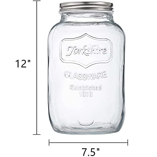 CATPOWER 2 Gallons X-Large Glass Jar With Mouth Canning Jar Kitchen Storage Jar Cookie Candy Penny Jar with Stainless Steel Screw Lid - Image 2