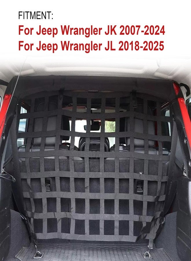 جي شبكة أمان للحيوانات الأليفة من جي دوغ، متوافقة مع ملحقات جيب رانجلر JK JL أنليميتد صحارى بأربعة أبواب (2007-2025)، فاصل شبكي آمن للحيوانات الأليفة المتوسطة والكبيرة، سهلة التركيب - Image 2