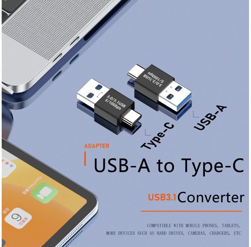 ETZIN USB Type C Male to USB A Male Connector, USB 3.0 Adapter, USB A Male to Male Plug Coupler Extender USB 3.1 Gen 2 Super Speed Charging and Upto 10Gbps Transfer Speed Type A to Type C-EPL-1069TC. - Image 4