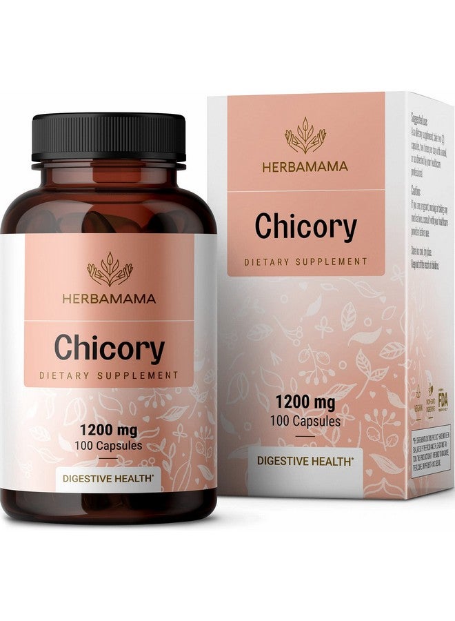 HERBAMAMA Organic Chicory Root Supplement Supports Digestion Gut Health Liver & Colon Function W/Inulin A Prebiotic Fiber Supplement Brain & Immune Booster Nongmo 100 Capsules - Image 2