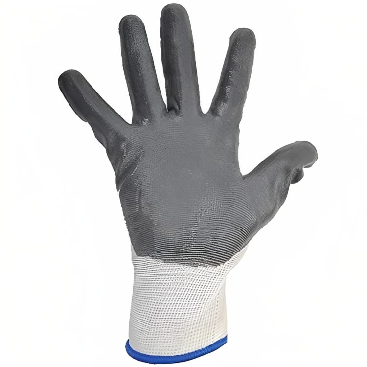 RK TRENDS Unisex Heavy Duty Reusable Full Nitrile Coated Work Safety Gloves For Industrial | Gardening | Agricultural |Cleaning (Pack of 1, Grey) - Image 2