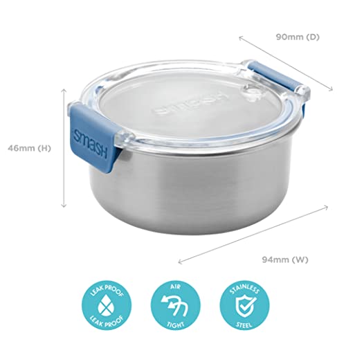 Smash Stainless Steel Snack Pot, Blue, 200 ml/ 6.7oz Capacity (Pack of 2) - Image 2