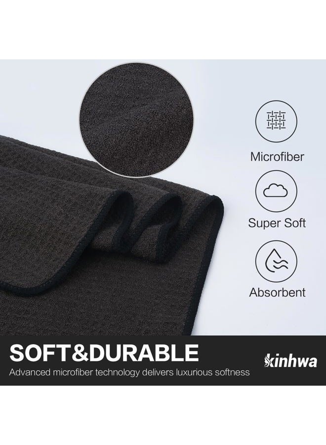 KinHwa Microfiber Workout Towel for Men Women Fast Drying Sweat Towel for Gym Lightweight Sport Fitness Exercise Towels 3 Pack Dark Brown 16Inch x 31Inch - Image 3