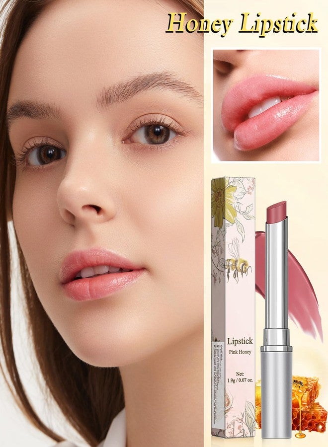 LYSdefeu Tinted Lip Balm-2Pcs Pink Color Honey Hydrating Lip Tint Moisturizer,Shiny Honey Lip Care Balm for Dry Lip, Moisturizing Sheer Lip Gloss Lip Treatment, Christmas Lip Makeup Gift for Women Girl - Image 3