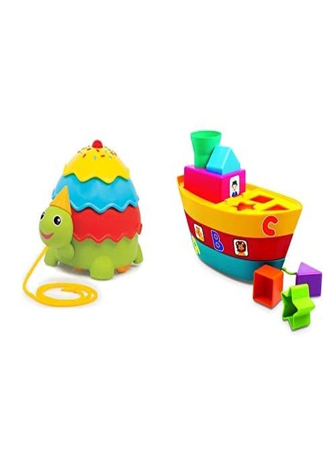 Giggles Ice Cream Turtle Stack a Boat, Multi Color - Image 1