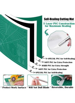 Generic Self Healing Sewing Mat, Rotary Cutting Mat Double Sided 5-Ply Craft Cutting Board for Sewing Crafts Hobby Fabric Precision Scrapbooking Project 9inch x 12inch(A4)  - Image 3