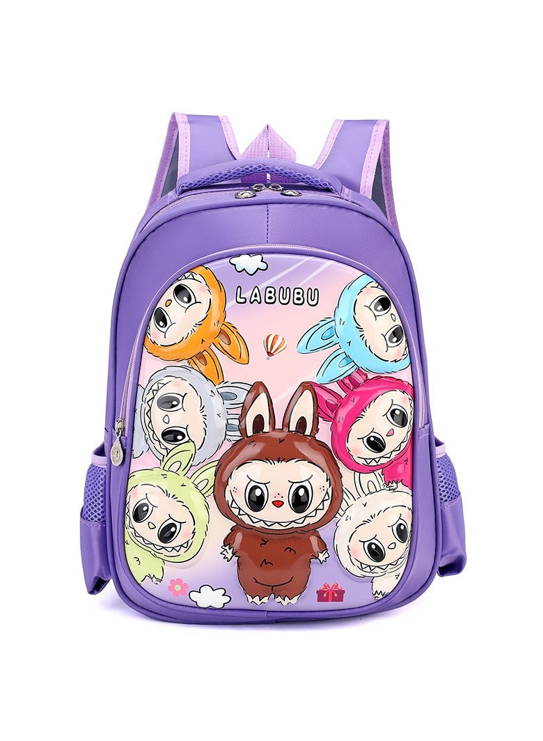 لابوبو حقيبة لابوبو المدرسية للأطفال، حقيبة ظهر ثلاثية الأبعاد لطلاب المرحلة الابتدائية، حقيبة طلابية، 39*35*15 سم.
