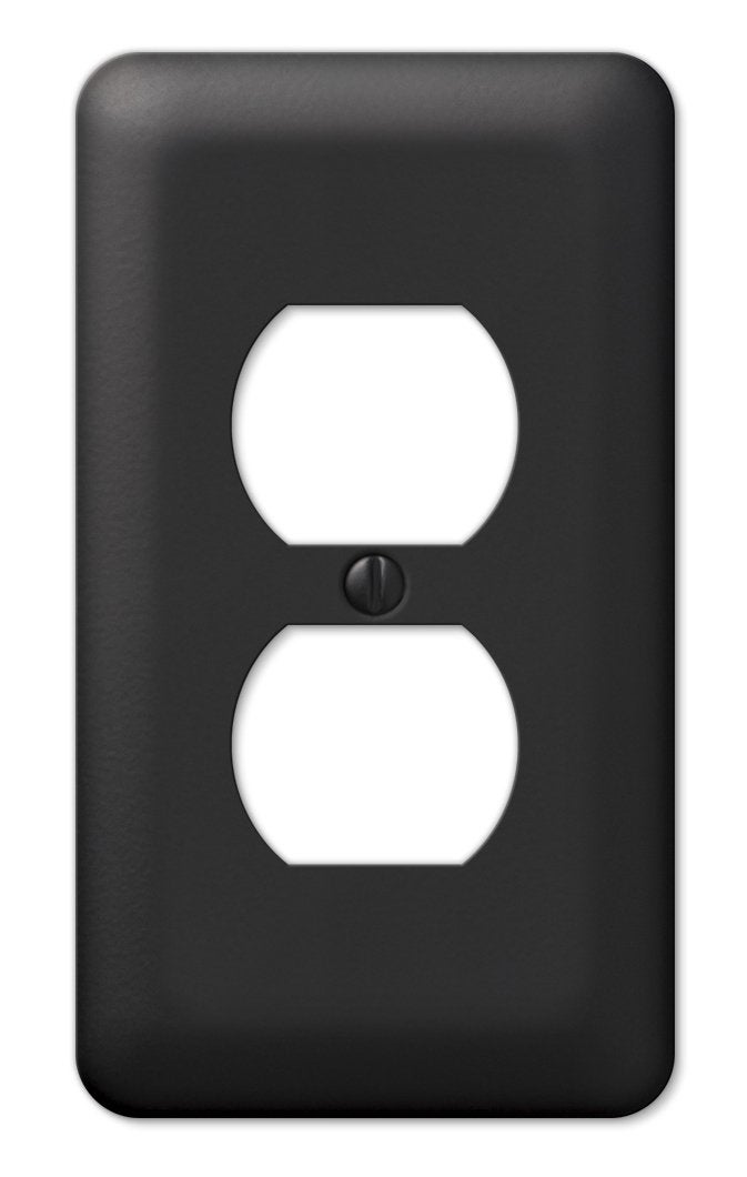 Amerelle 935DBK Devon Wallplate, 1 Duplex, Steel, Black, 1-Pack - Image 1