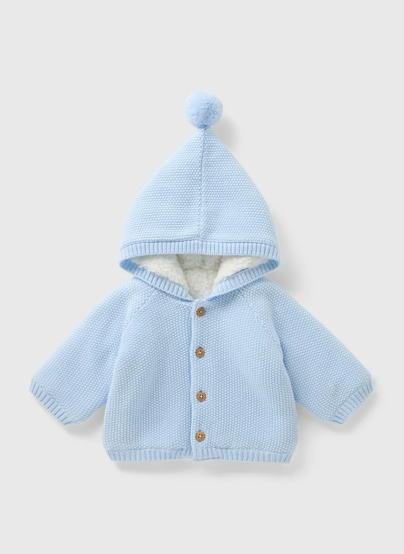 Matalan Baby Blue Borg Lined Cardigan