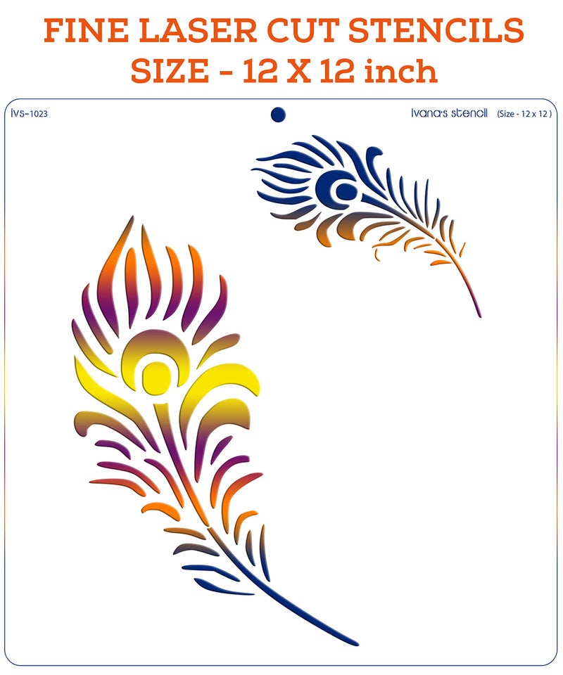 IVANA'S Art & Craft Stencil for Art & Craft, Reusable DIY Decorative Stencil for Painting on Canvas, Fabric, Cloth, Paper, Glass, Furniture and Wall, Size - 12 x 12 inch, IVS-1023, Off White - Image 3