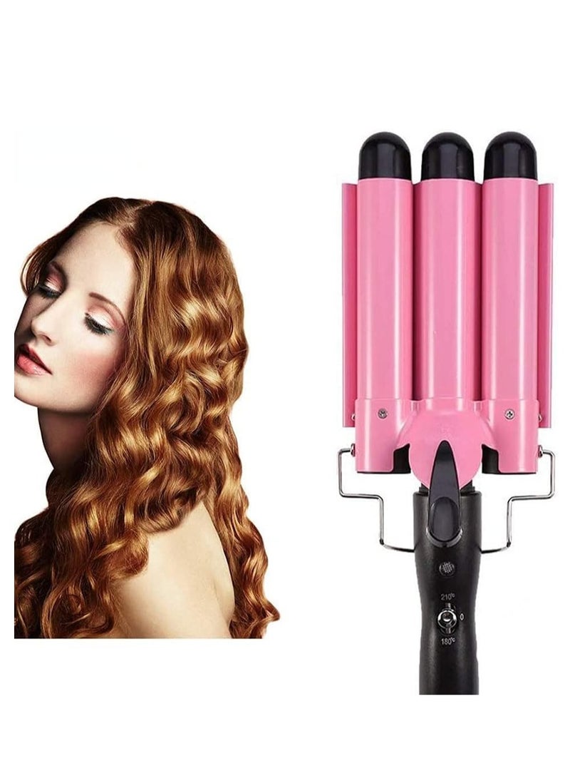 3 Barrel Curling Iron, 32mm Hair Curler Electric Hair Waver Temperature Adjustable Quick Heated Hair Crimper Styling Tools Ideal for Salon and Home - Image 1