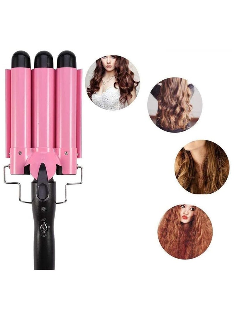 3 Barrel Curling Iron, 32mm Hair Curler Electric Hair Waver Temperature Adjustable Quick Heated Hair Crimper Styling Tools Ideal for Salon and Home - Image 3