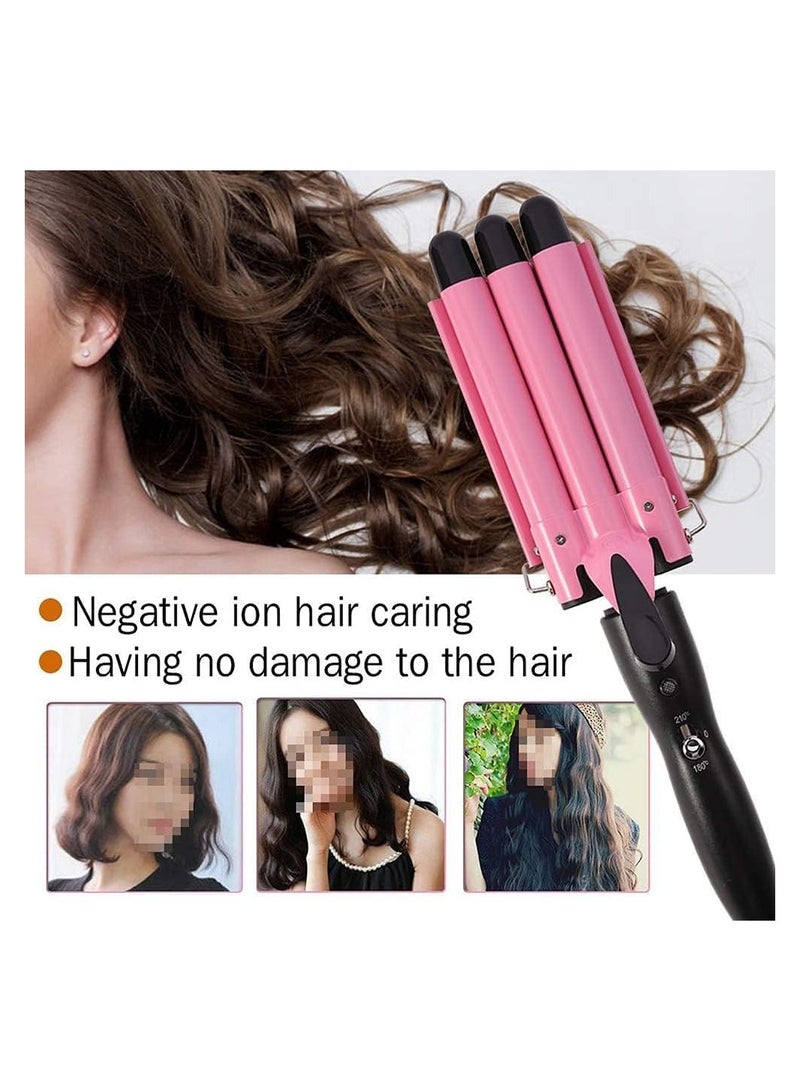 3 Barrel Curling Iron, 32mm Hair Curler Electric Hair Waver Temperature Adjustable Quick Heated Hair Crimper Styling Tools Ideal for Salon and Home - Image 5