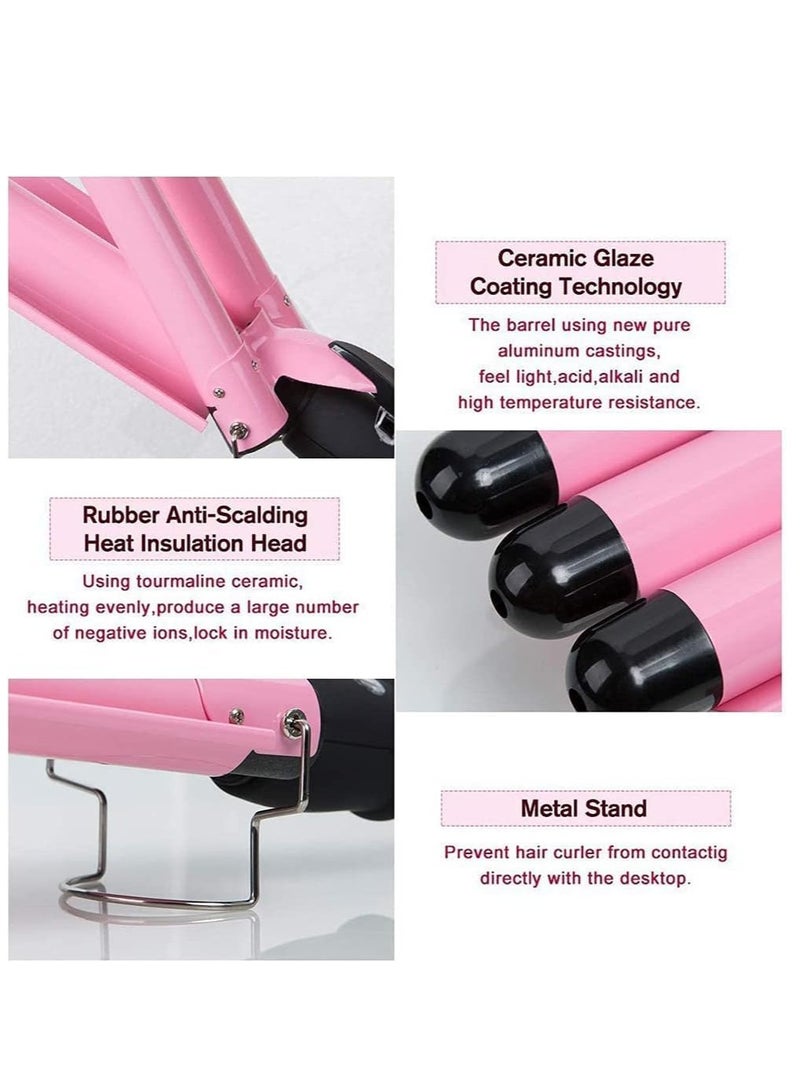 3 Barrel Curling Iron, 32mm Hair Curler Electric Hair Waver Temperature Adjustable Quick Heated Hair Crimper Styling Tools Ideal for Salon and Home - Image 4