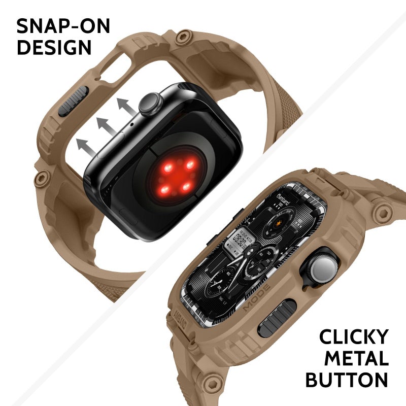 amBand for Apple Watch Series 11/10 Case and Bands 46mm Men, M1 Sport Series Tough Case for iPhone Watch Bands, Outdoor Activities Essential Full Body Protection for Hiking Cycling - Desert Tan - Image 5