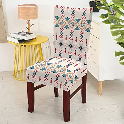 BRIDA® Polyester Spandex Stretchable Floral Geometric Printed Dining Chair Covers Elastic Chair Seat Case Protector, Slipcovers (6 Chair Cover, Ethnic Arrow) - Image 3