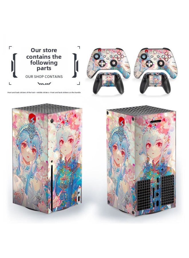Loquat Suitable For Microsoft Xbox Series X Home Game Machine Protective Film Handle Accessories Film Pretty Girl Stickers-Color:245 - Image 5