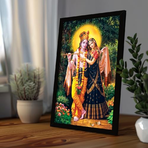 ArtX Bhagwan Radha Krishna Traditional Indian Multicolor Framed Painting, 12.0 X 18.0 In, Multicolor, Set Of 1 - Image 5