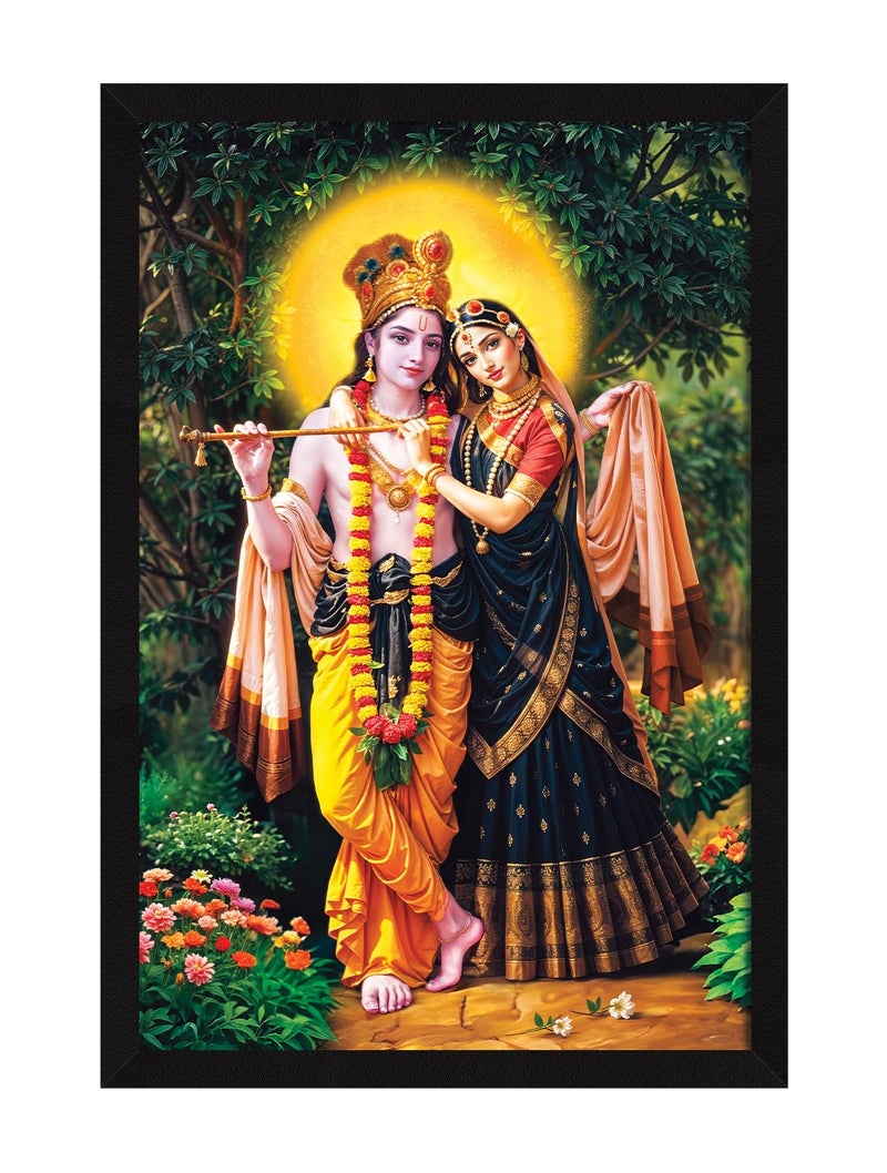 ArtX Bhagwan Radha Krishna Traditional Indian Multicolor Framed Painting, 12.0 X 18.0 In, Multicolor, Set Of 1 - Image 1