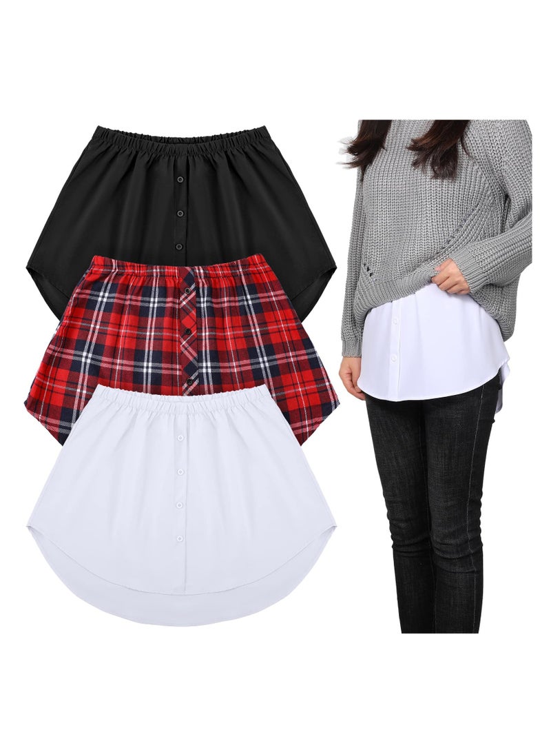 KASTWAVE Shirt Extender for Women, 3 Pcs Adjustable Fake Layering Leggings Top Lower Sweep Shirt Undershirt Skirt(L) - Image 1