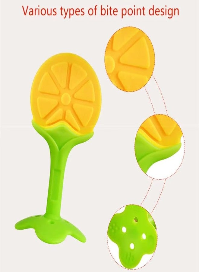 Fimalia Silicone Baby Teething, Fruit Shape Toy for 0-12 Months, BPA Free Silicone Soothing Teether Soft & Safe Gum Relief Toy (Multicolor) (Pack of 5) - Image 3