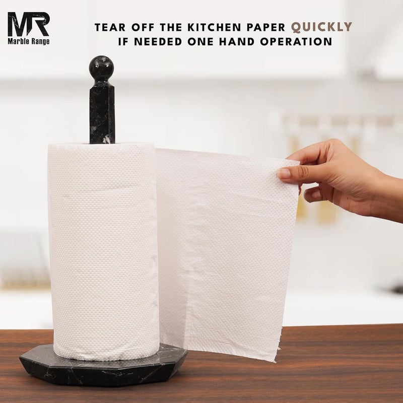MARBLE RANGE All condition fit Marble Paper Towel Holder for Kitchen Countertop, 12.5" Inches Black Handmade Stand for Bathroom and Kitchen Organizer. Demand fit global economical quality - Image 4