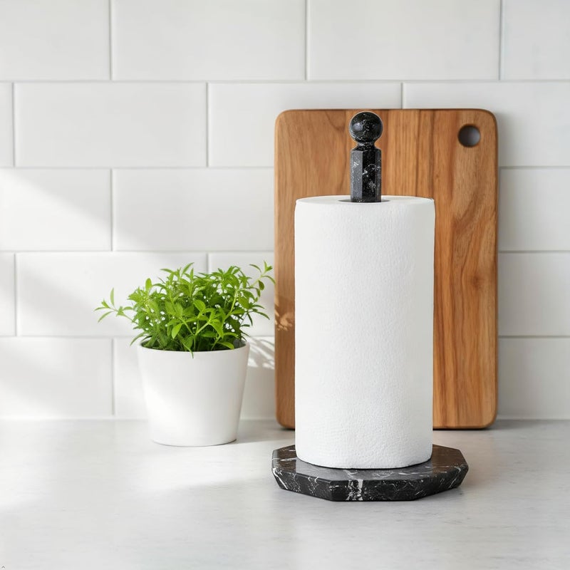 MARBLE RANGE All condition fit Marble Paper Towel Holder for Kitchen Countertop, 12.5" Inches Black Handmade Stand for Bathroom and Kitchen Organizer. Demand fit global economical quality - Image 5