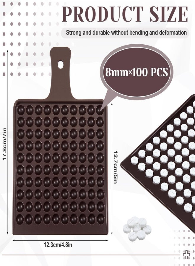 Fiwochic 100 Holes 8mm Pill Counting Tray Plate Tool, Plastic Medicine Dispenser Tray with Handle, Pill Counter Tablet Counting Plate, Beadwork Sorting Tool, Arrangement Board - Image 2