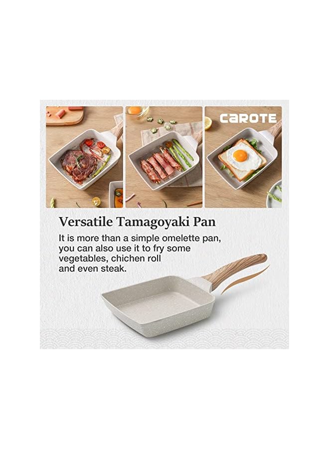 PROMASS Japanese Omelette Pan Egg Pan, Tamagoyaki Nonstick Egg Frying Pan, Healthy Granite Egg Skillet for Breakfast, PFOA & PTFEs Free, Suitable For Gas Stove & Induction Cookware, 7x6 inch - Image 5
