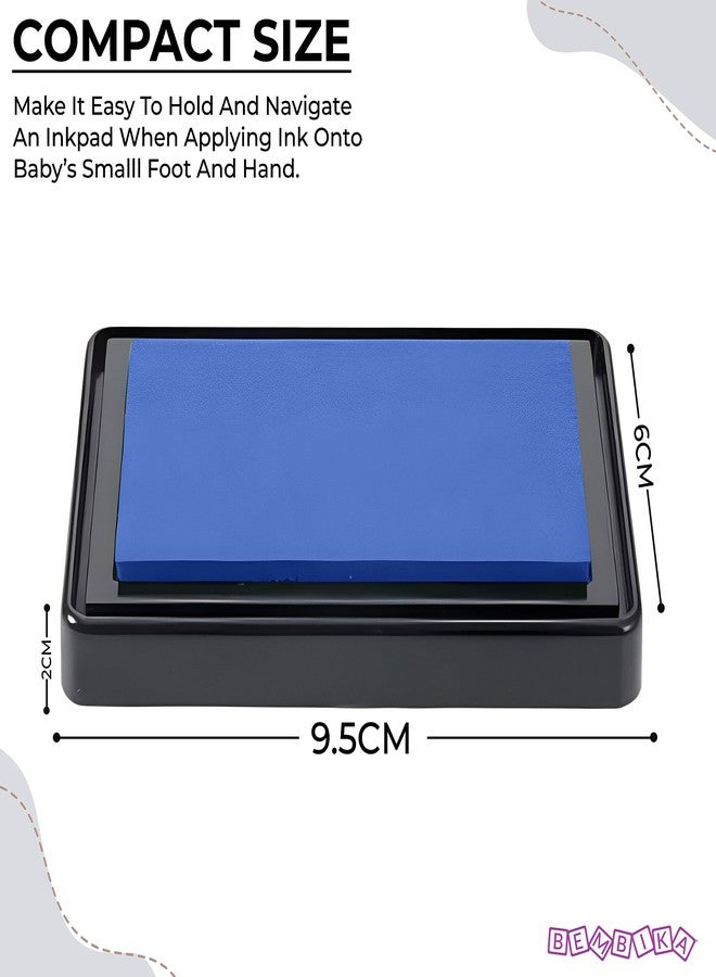 Bembika Baby Finger Print and Footprint Kit inkpad for Kids, Reusable Pad for Baby's Hand and Foot Impression Safe and Non Toxic Ink Pad for Baby Foot Prints and Handprints � (Blue) - Image 4