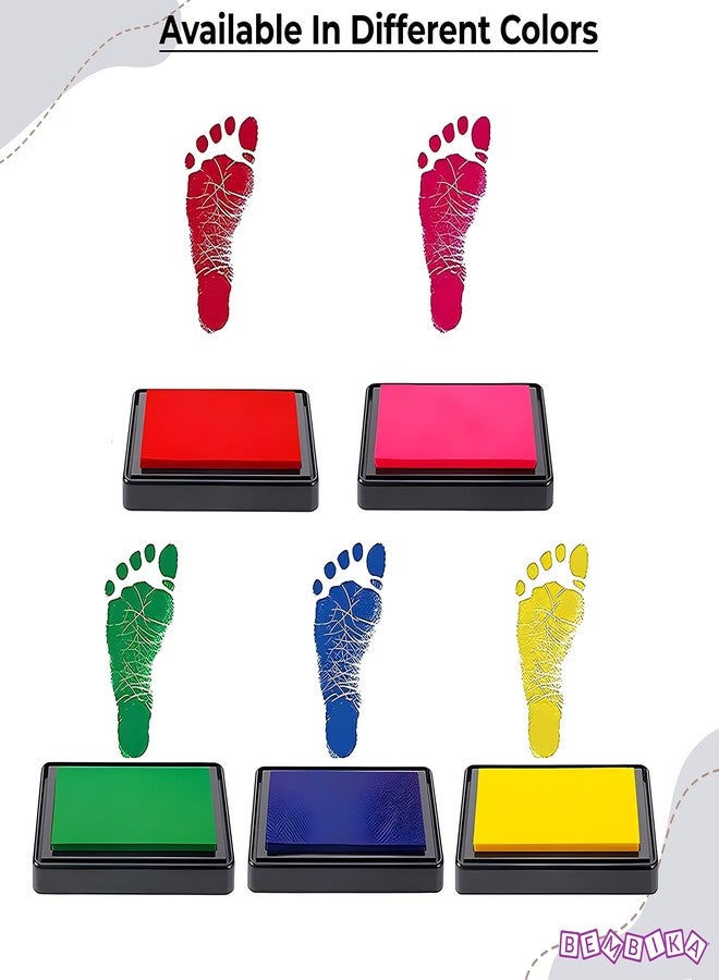 Bembika Baby Finger Print and Footprint Kit inkpad for Kids, Reusable Pad for Baby's Hand and Foot Impression Safe and Non Toxic Ink Pad for Baby Foot Prints and Handprints � (Blue) - Image 2