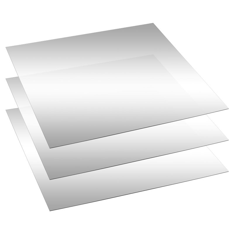 Yookeer 3 Pcs Two Way Mirror Glass, 12x12x0.04 Inch Acrylic Infinity See Through Mirror Sheet for Magic Project, 30% Transparent - Image 1