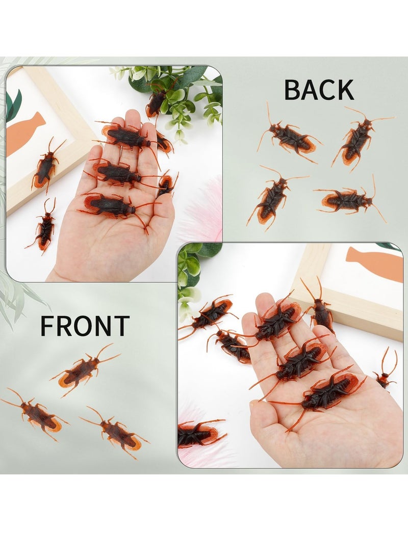 Excefore 100PCS Fake Roaches, Prank Fake Cockroaches, Realistic Fake Cockroaches Funny Trick Joke Toys, Plastic Fake Roach Bugs Prank Novelty Gag Gifts for   Party Decoration, Brown  - Image 4