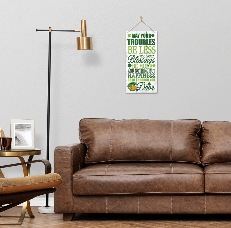 Gkwa Hanging St Patricks Day Wood Decor Sign, Irish Prayer Printed Wood Wall Art Sign, Irish Home Signs Decor, Hanging Door Wood Sign, Irish Blessing Sign, St Patricks Day Decor, Rustic Farmhouse Decor - Image 4
