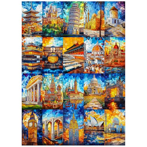 ALL4JIG Building Fun Jigsaw Puzzles for Adults and Kids 1000 Pieces 276 x 197 Christmas Secret Santa Gift White Elephant Gifts Number Partitioned for Easy Solving - Image 1