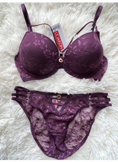 Le Jardin Plum Color Support Bra Set 