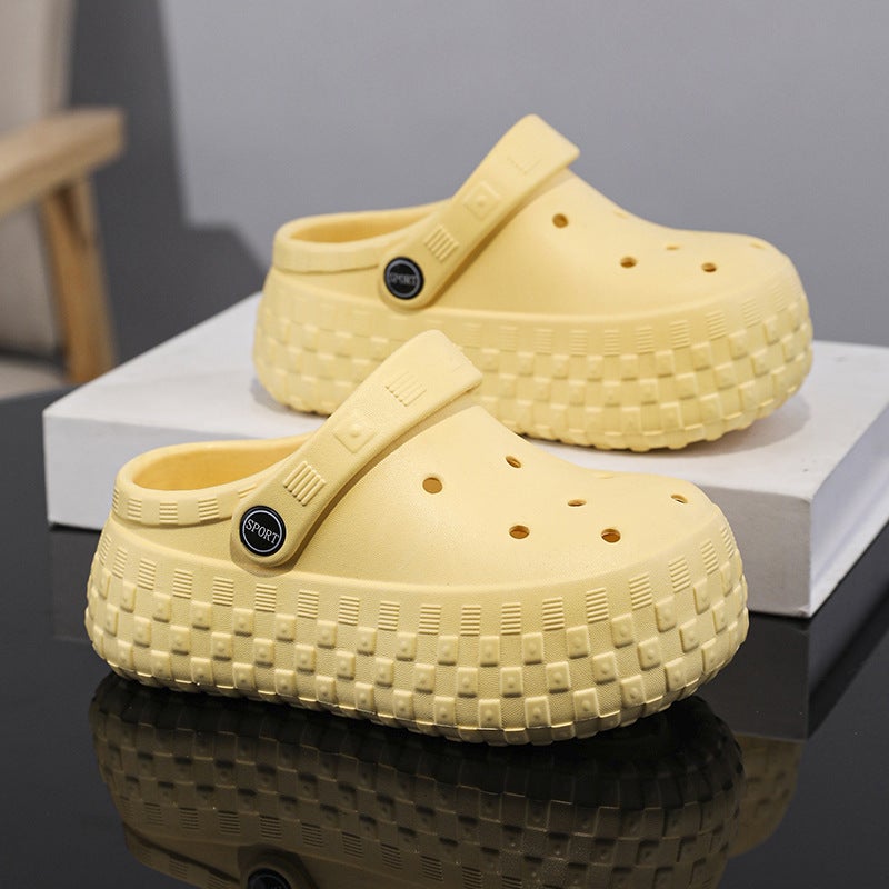 Croc Shoes Girls Outer Wear Summer Thick-Soled Sandals Non-Slip Beach Shoes Baotou Seaside Slippers For Kidsren - Image 5