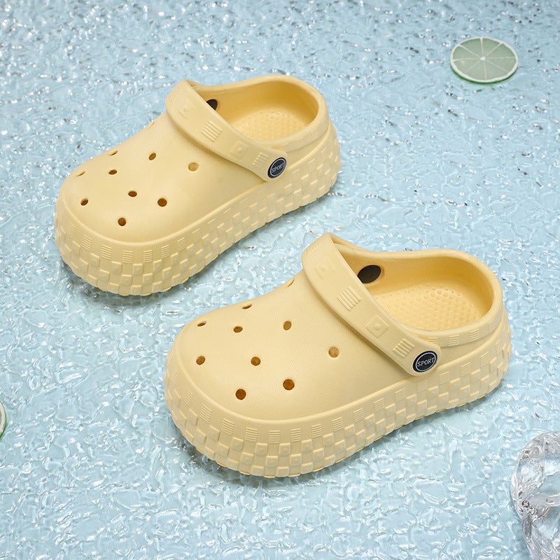 Croc Shoes Girls Outer Wear Summer Thick-Soled Sandals Non-Slip Beach Shoes Baotou Seaside Slippers For Kidsren - Image 1