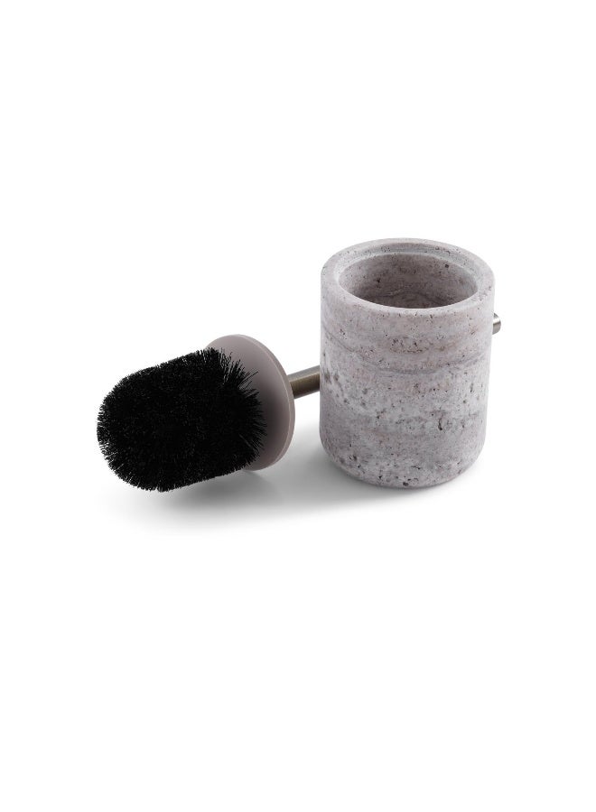 Pan Home حامل فرشاة المرحاض من تيفاني ماربل بقطر 10x12 سم - رمادي - Image 3