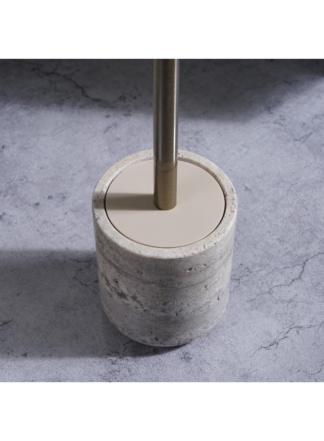 Pan Home حامل فرشاة المرحاض من تيفاني ماربل بقطر 10x12 سم - رمادي - Image 1