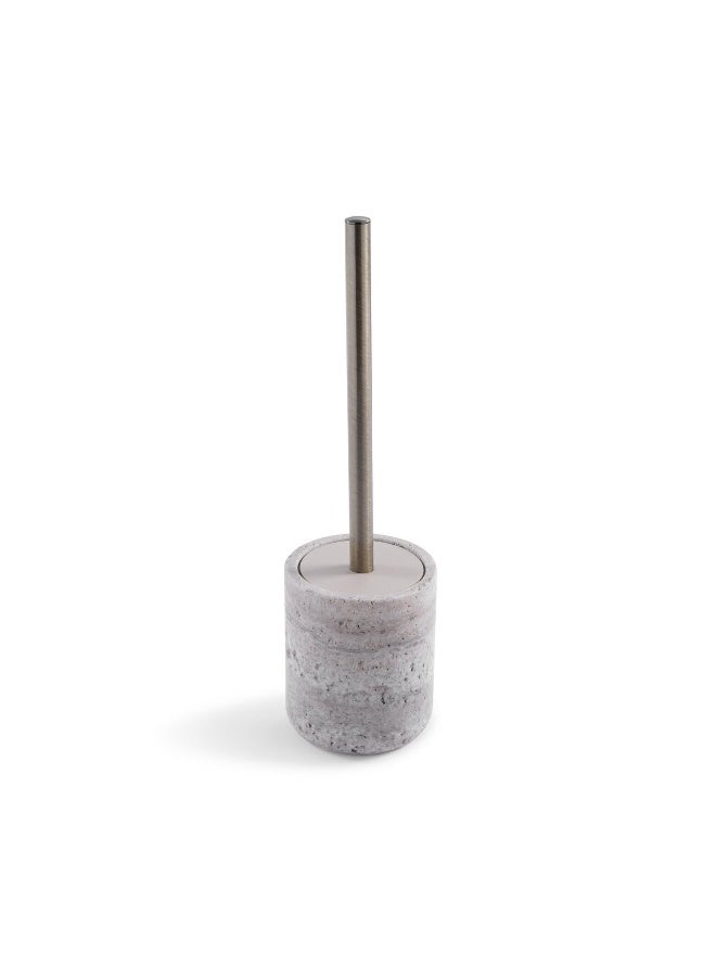 Pan Home حامل فرشاة المرحاض من تيفاني ماربل بقطر 10x12 سم - رمادي - Image 2