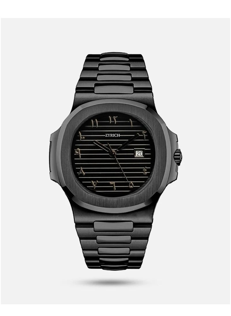 ZYRICH Men's watch with Arabic numerals, waterproof and high quality, in black  - Image 1
