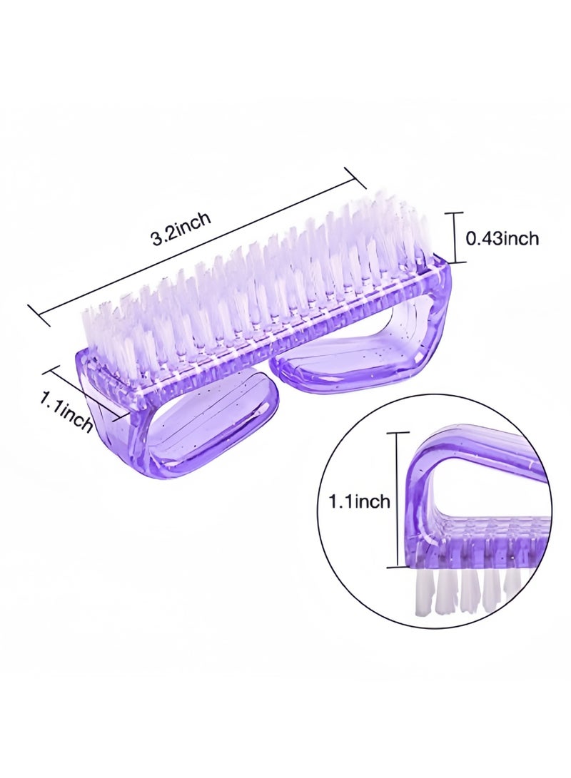 KHAJUL 4 Pack Grip Nail Brush, Fingernail Scrub Cleaning Brushes for Toes and Nails Cleaner, Pedicure Brushes for Men and Women (Pink/Purple/Blue/Green)  - Image 2